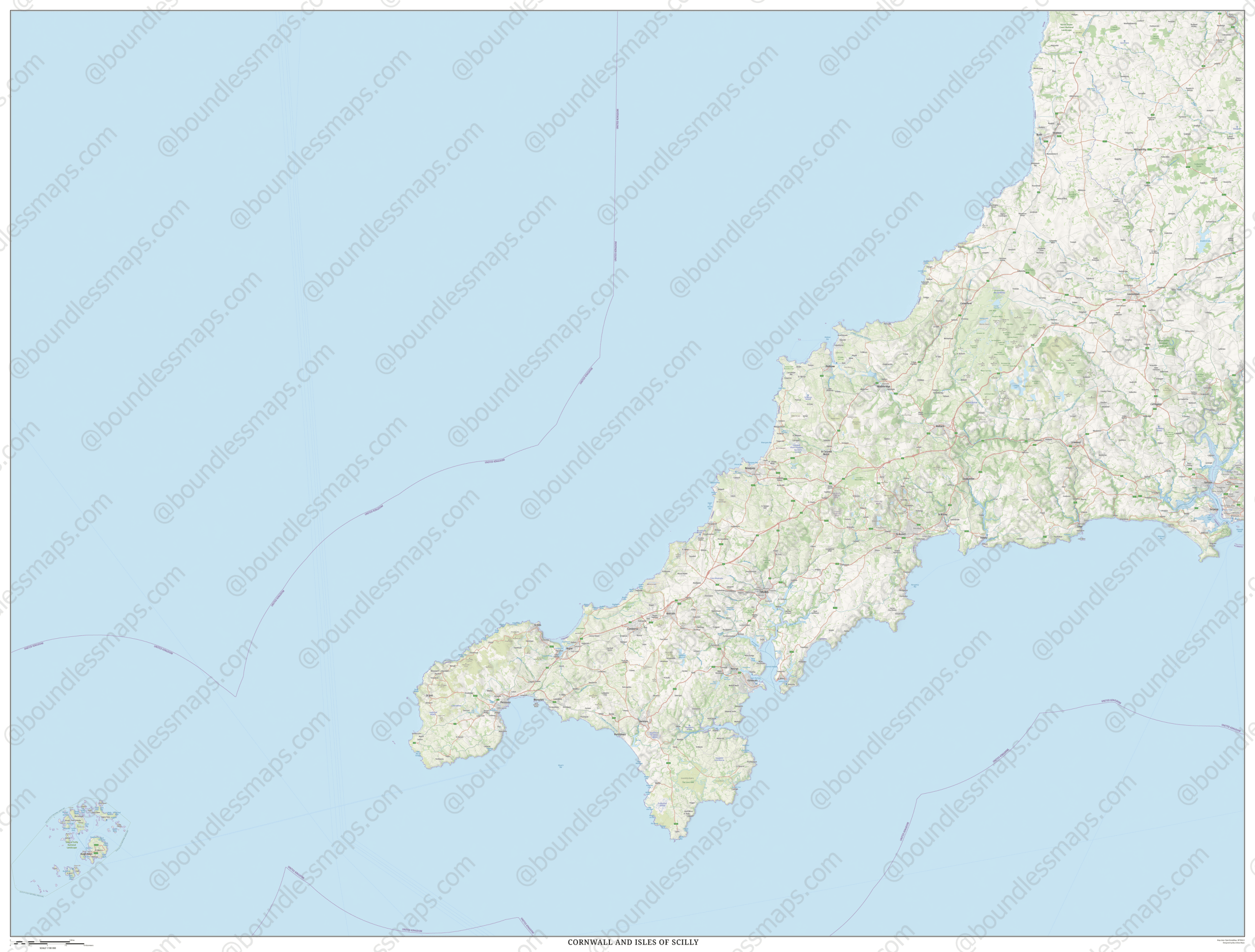 Cornwall And Isles Of Scilly Topo Atlas Vector Map 1 100K Cornwall And Isles Of Scilly 100000 Sta B5f2b7 Preview Scaled 