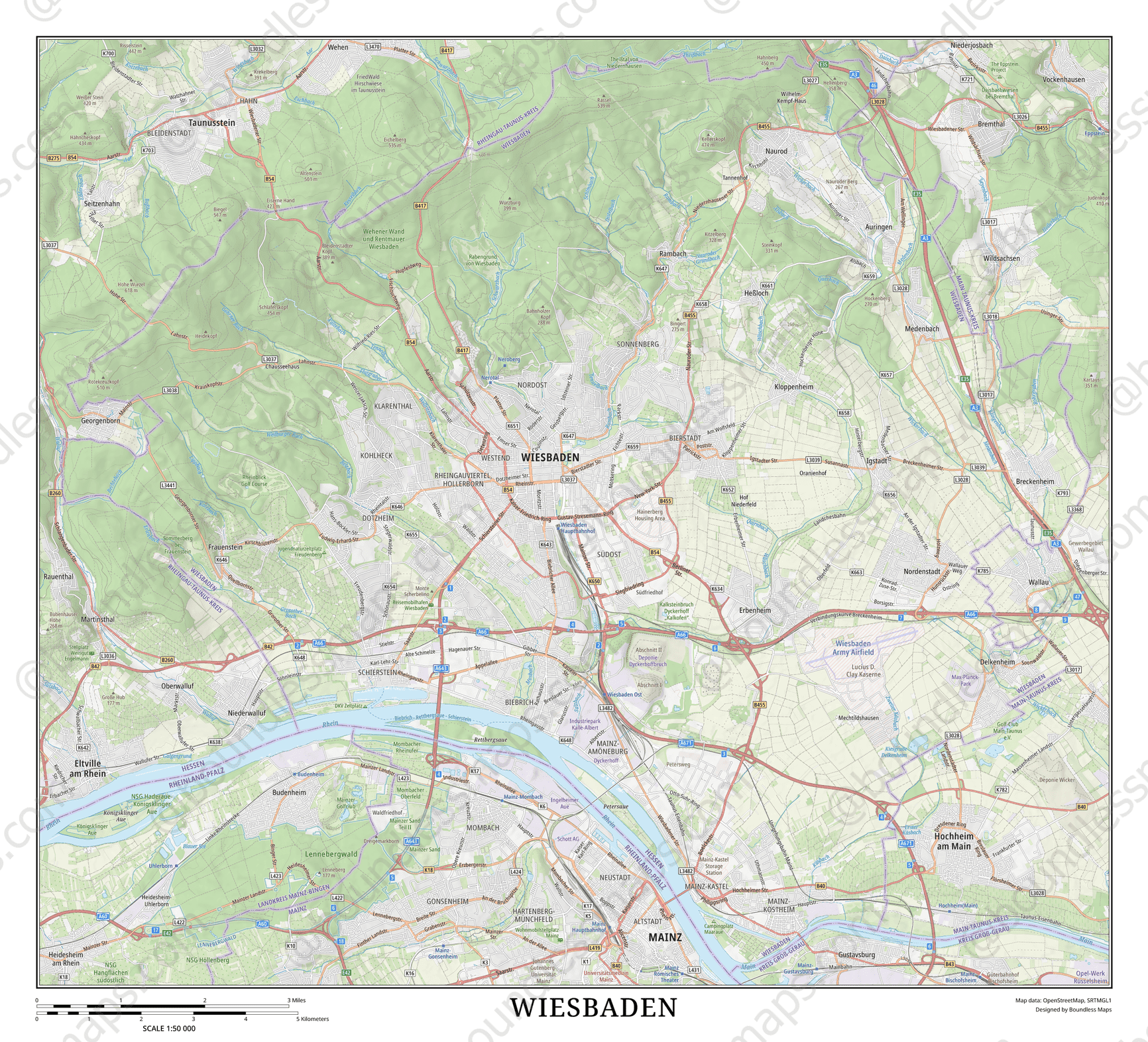 Wiesbaden Topo Atlas Vector Map 1 50K Boundless Maps Wiesbaden 50000 Sta 6696d1 Preview 