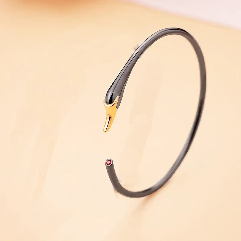 Bracelet Cygnes Minimaliste noir