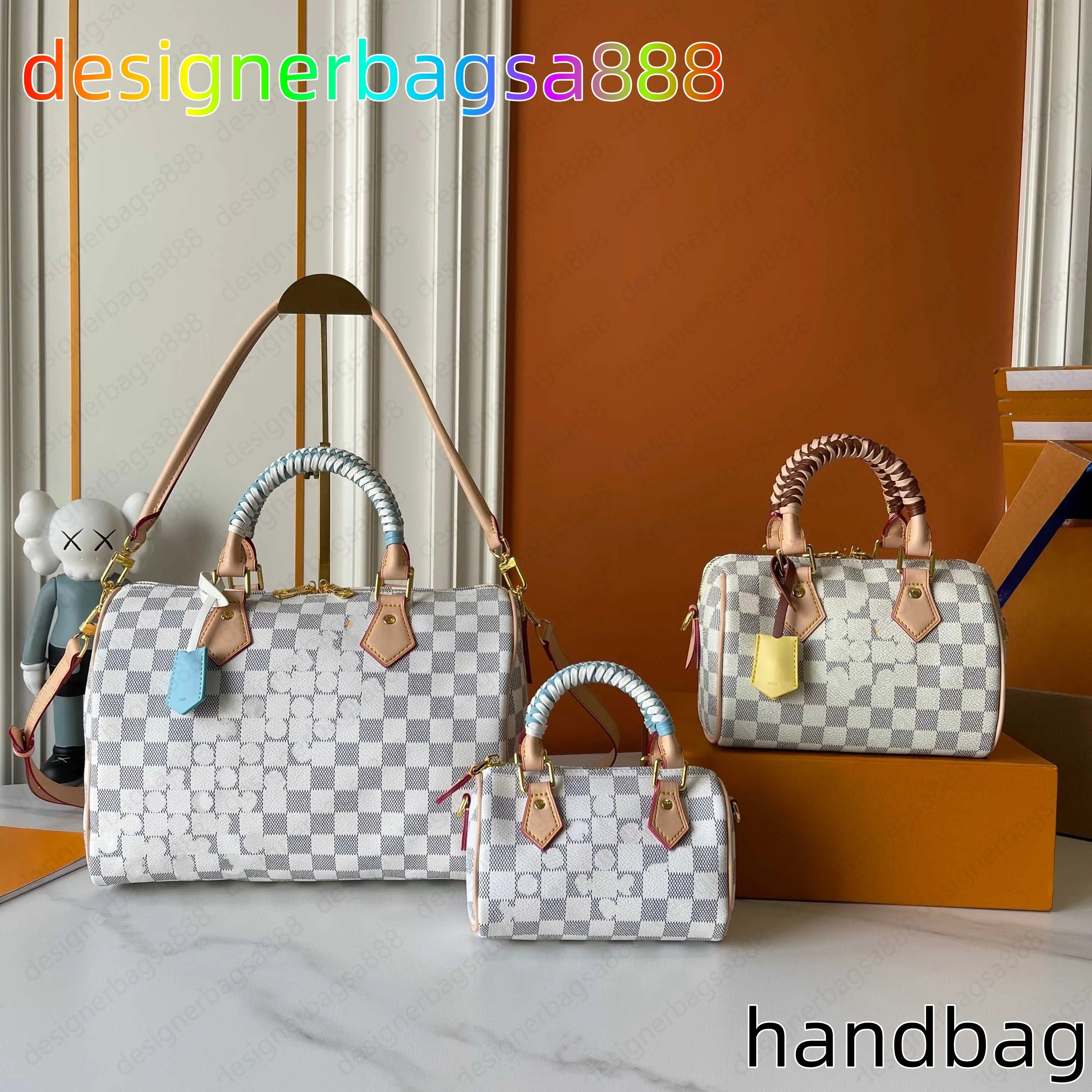Baby blue damier