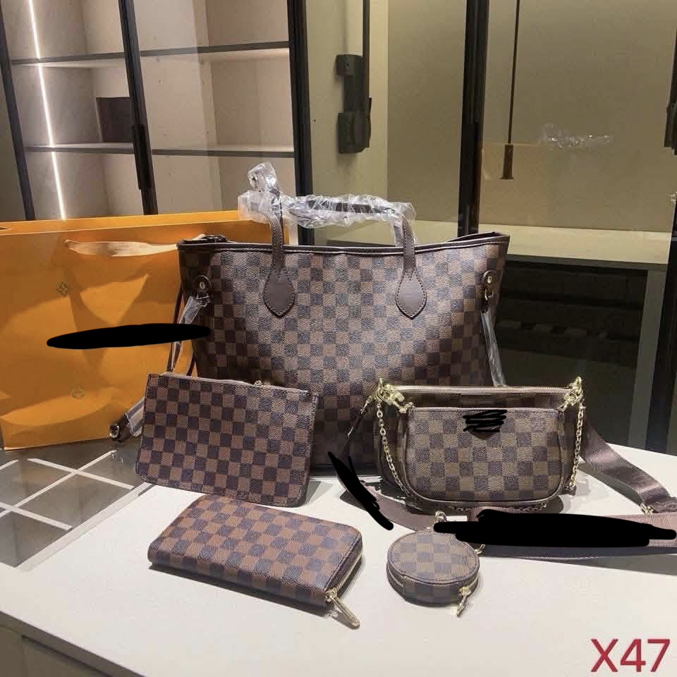 Brown damier pink liner set