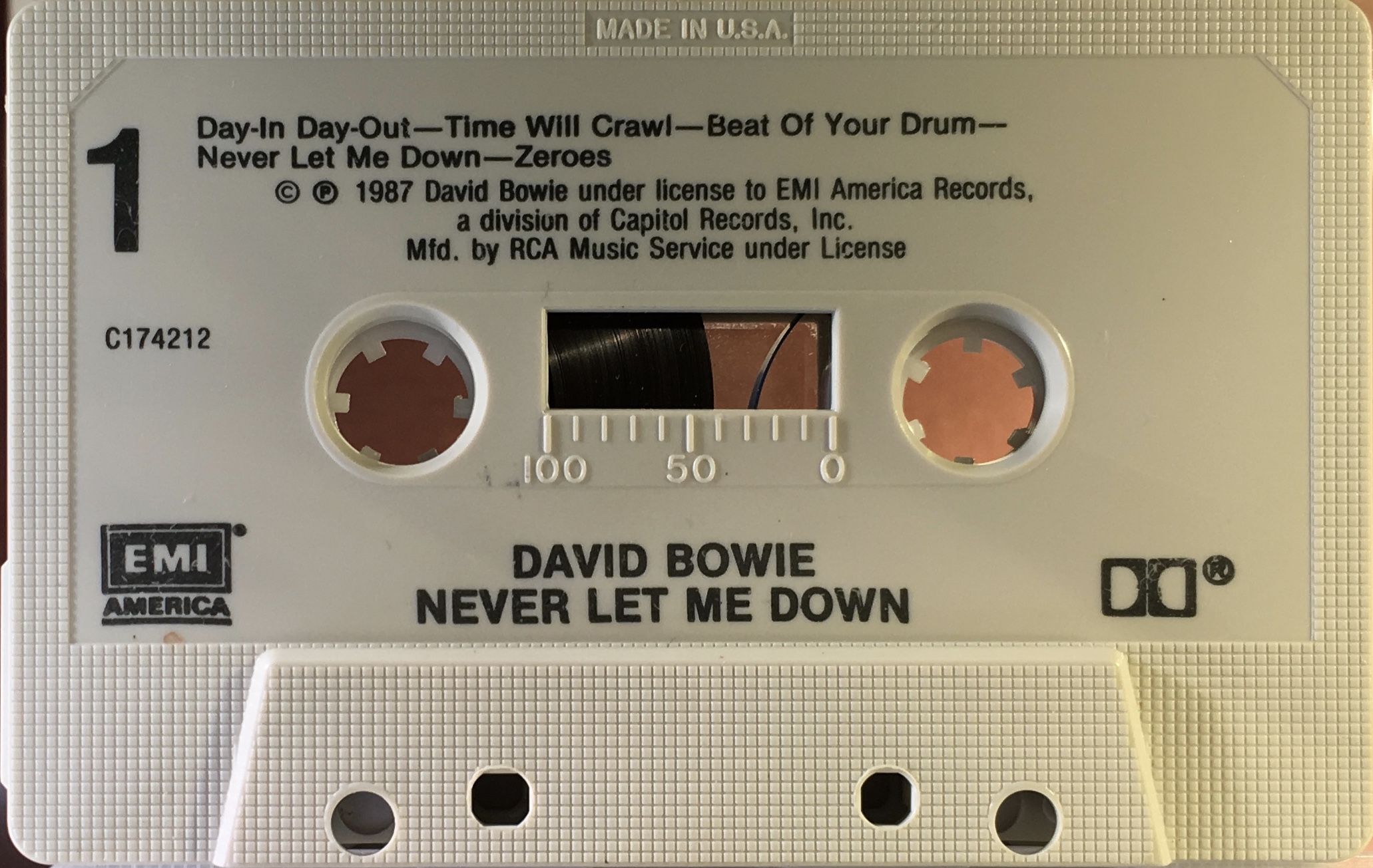 Never Let Me Down［カセット］ NEVER LET ME DOWN USA EMI AMERICA & VIRGIN – bowieontape