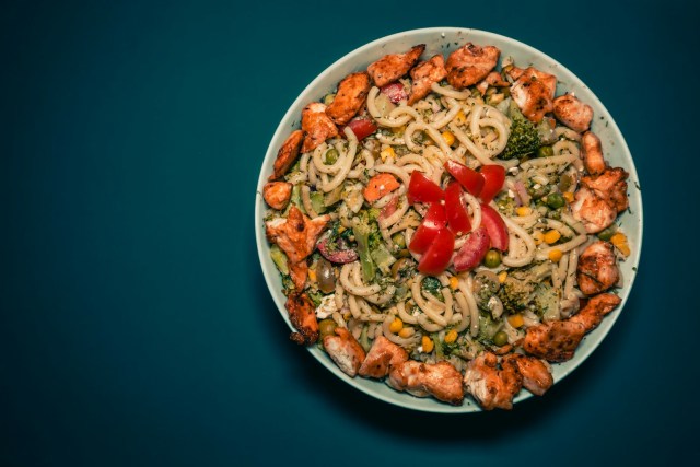 pasta dish on white ceramic bowl