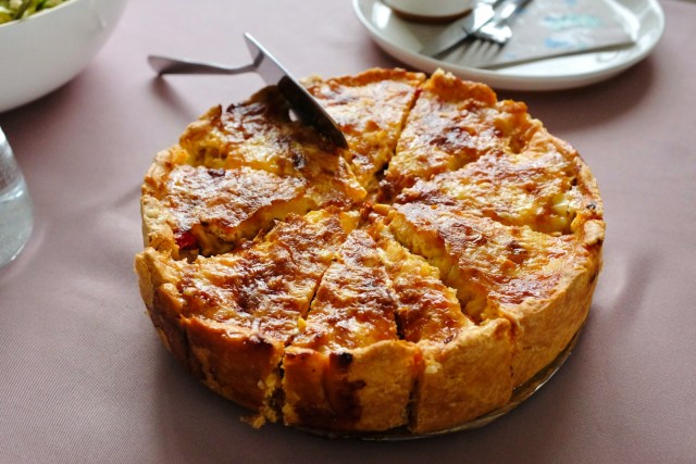 a pizza on a plate