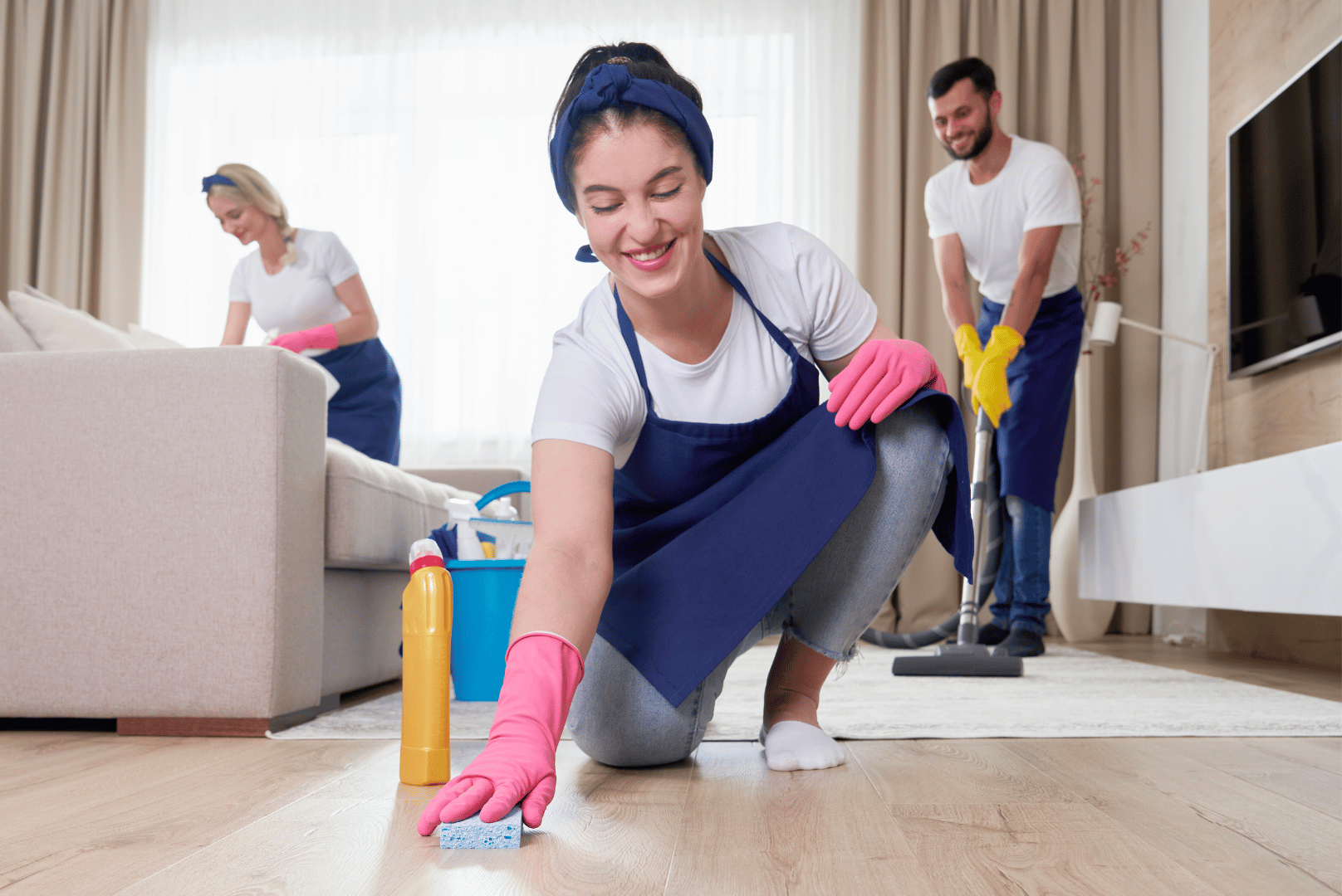 professional cleaning company cleaning a vacation rental