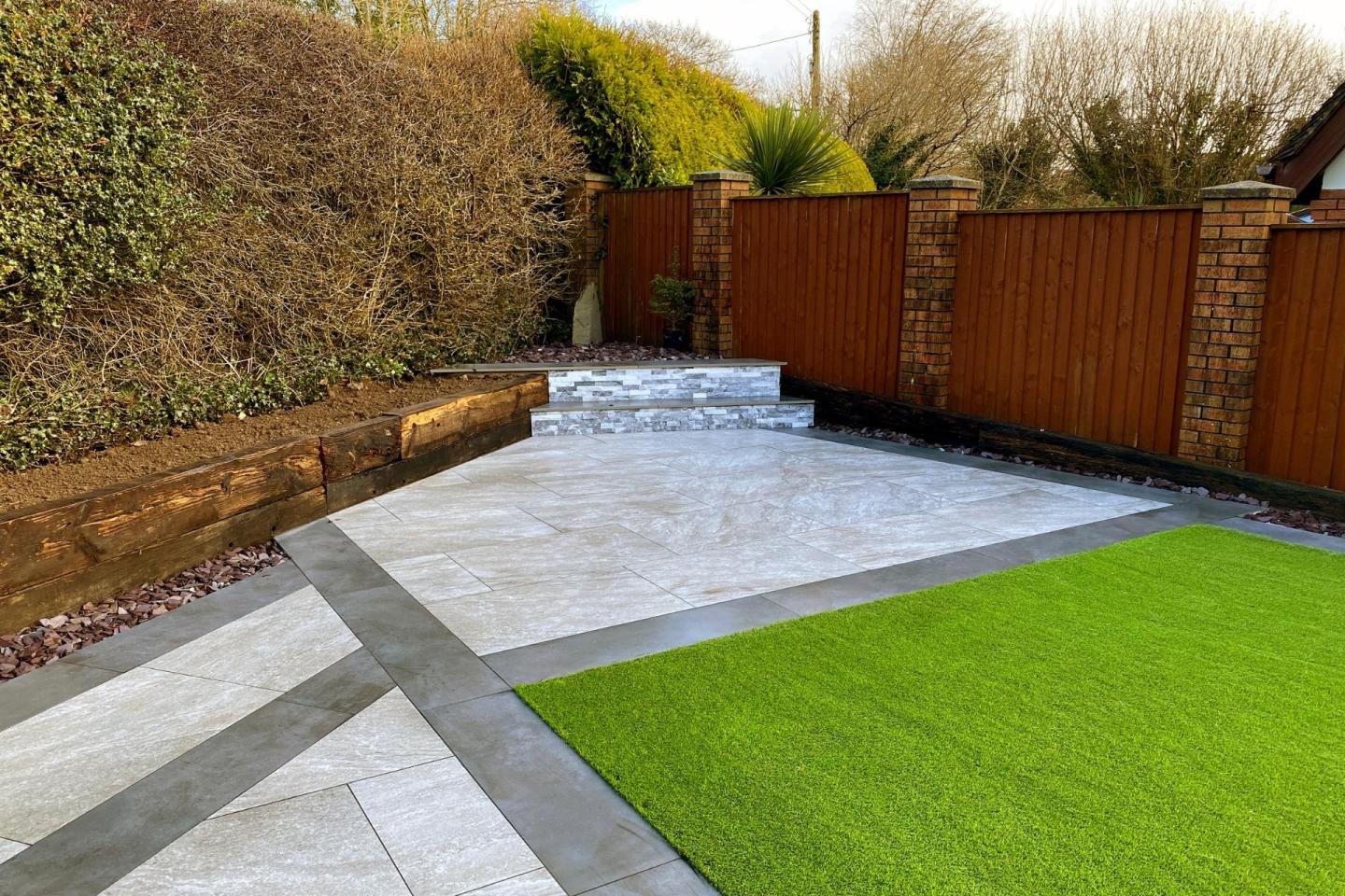 Artificial grass in the garden