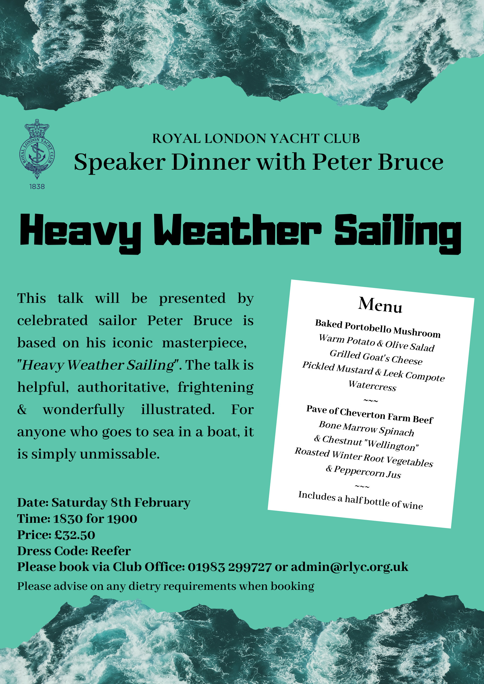 Royal London Yacht Club Speaker Dinner Heavy Weather Sailing With Peter Bruce