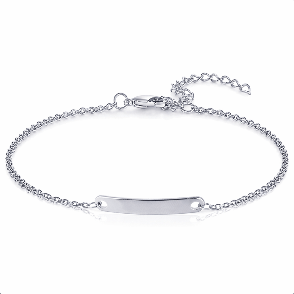 A Picture of Our Women's Engravable Minimalist Bracelet in Silver