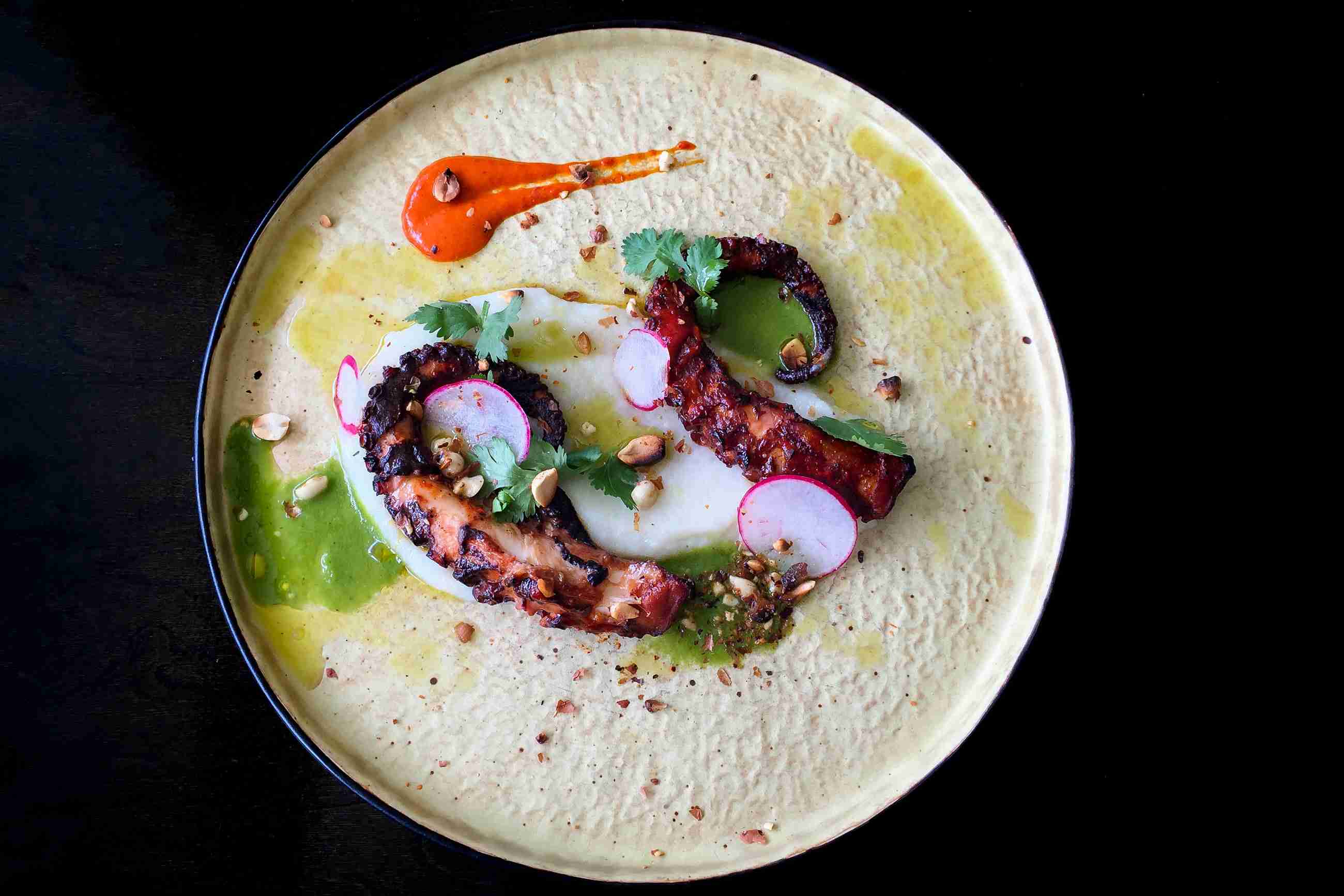Grilled octopus at Playa Amor (photo by Brad A Johnson)