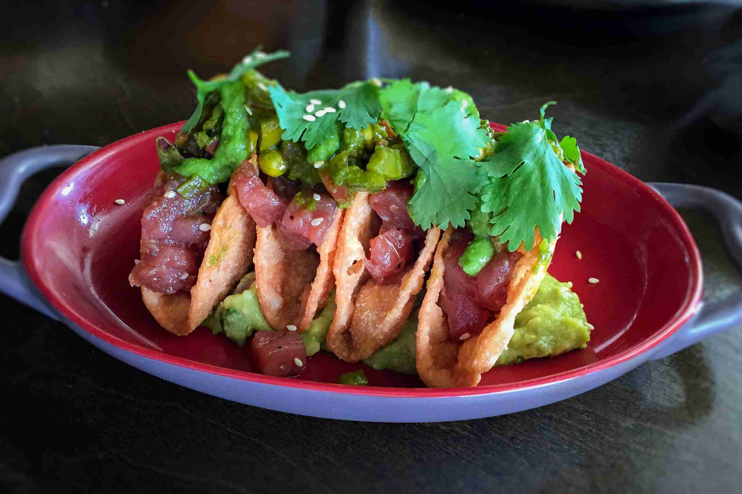 Tuna tacos at Playa Amor (photo by Brad A Johnson)