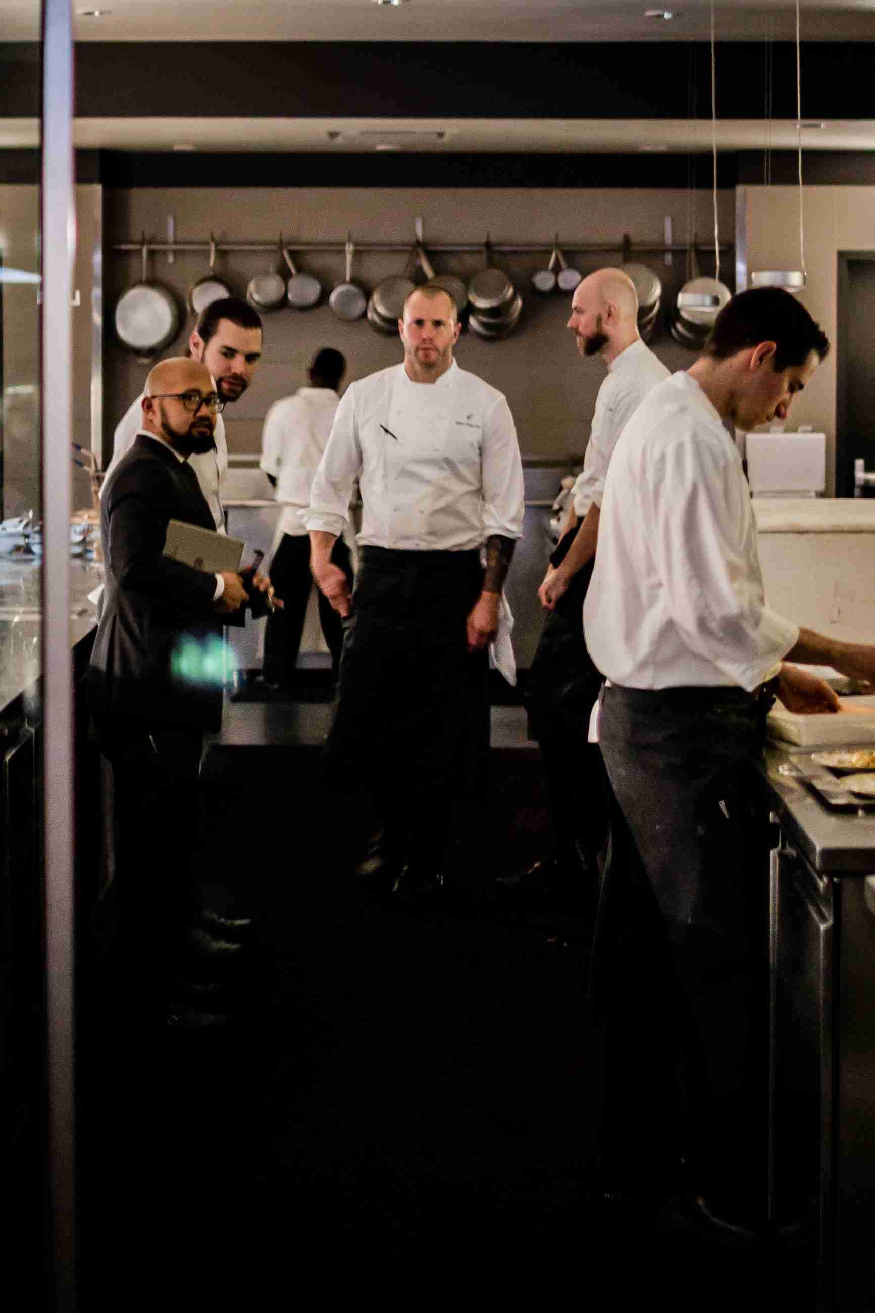 Executive chef Mike Bagale and crew at Alinea, Chicago (Photo by Brad A. Johnson)