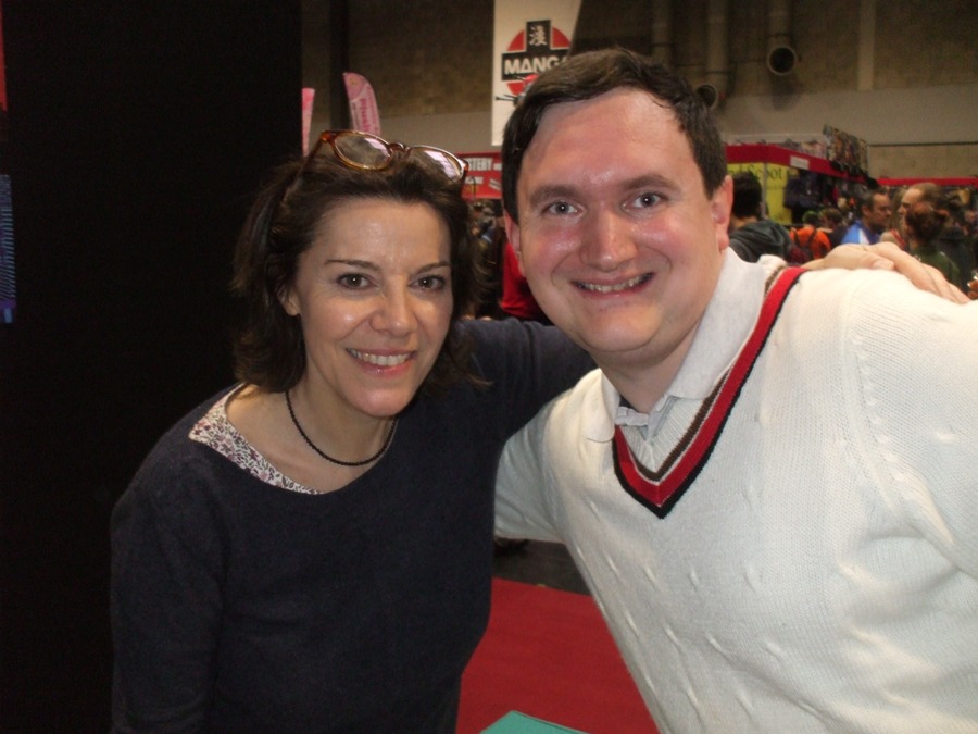 Tim Bradley with Lisa Bowerman at the 'MCM Birmingham Comic Con' at the NEC in Birmingham, November 2017