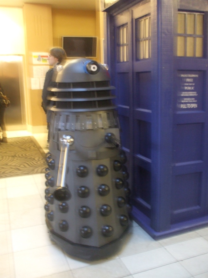 A Dalek and a TARDIS at 'Dimensions 2013', Newcastle, October 2013