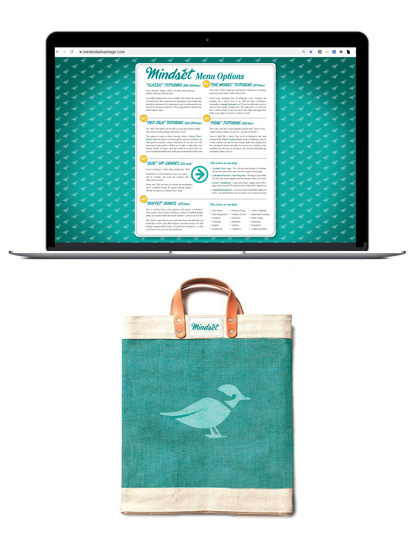 menu design and logo
