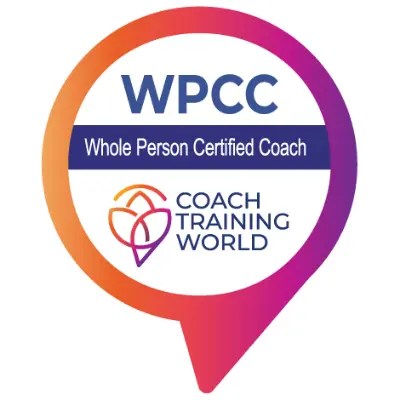 Badge showing Whole Person Coaching Certification Credential from Coach Training World