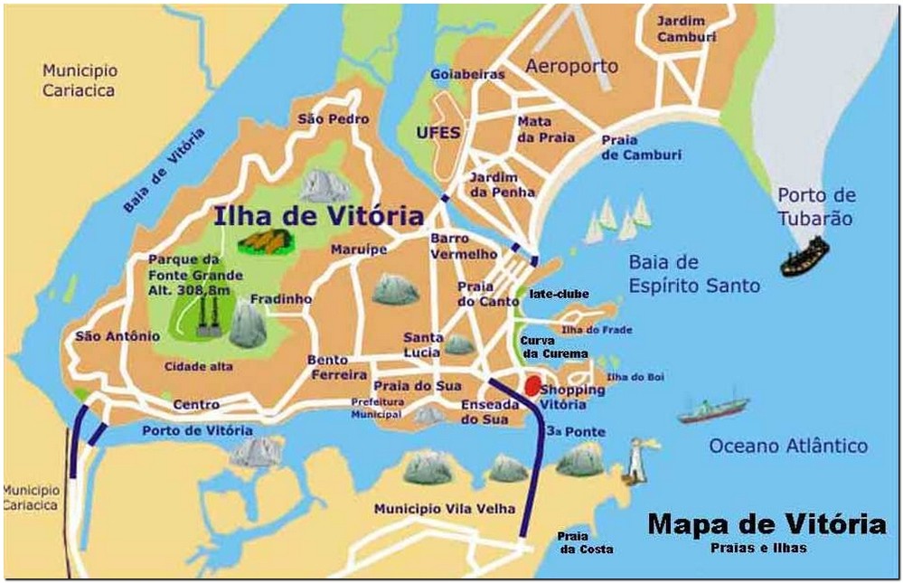 Stati Del Brasile Brasile Mapa De Vitoria 1 