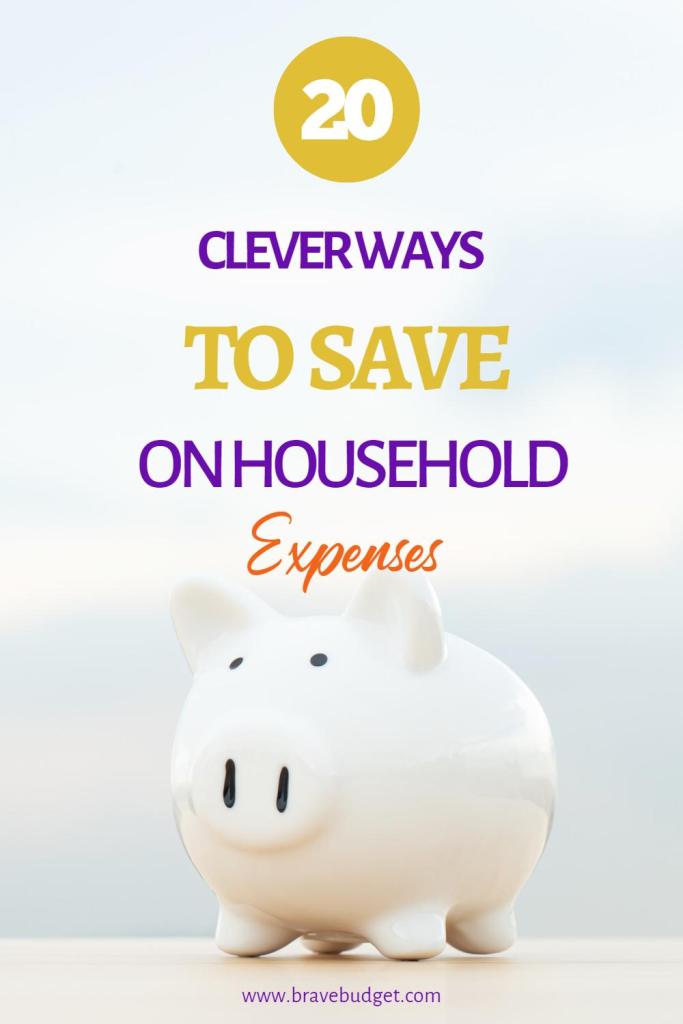 20 clever ways to save on household expenses. Piggy bank.