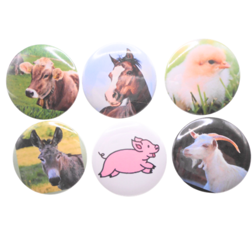 6 Count Button Set: 802-Farm Animals
