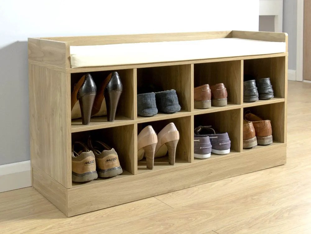 GFW Kempton Oak 2 Tier Shoe Bench