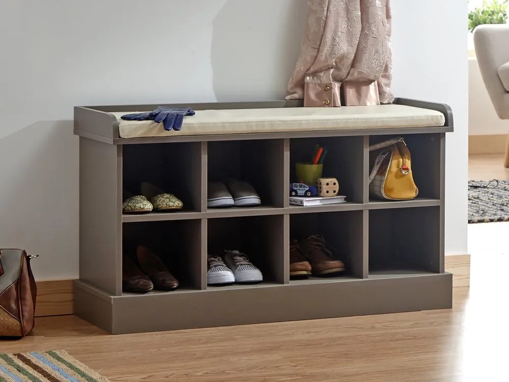 GFW Kempton Grey 2 Tier Shoe Bench