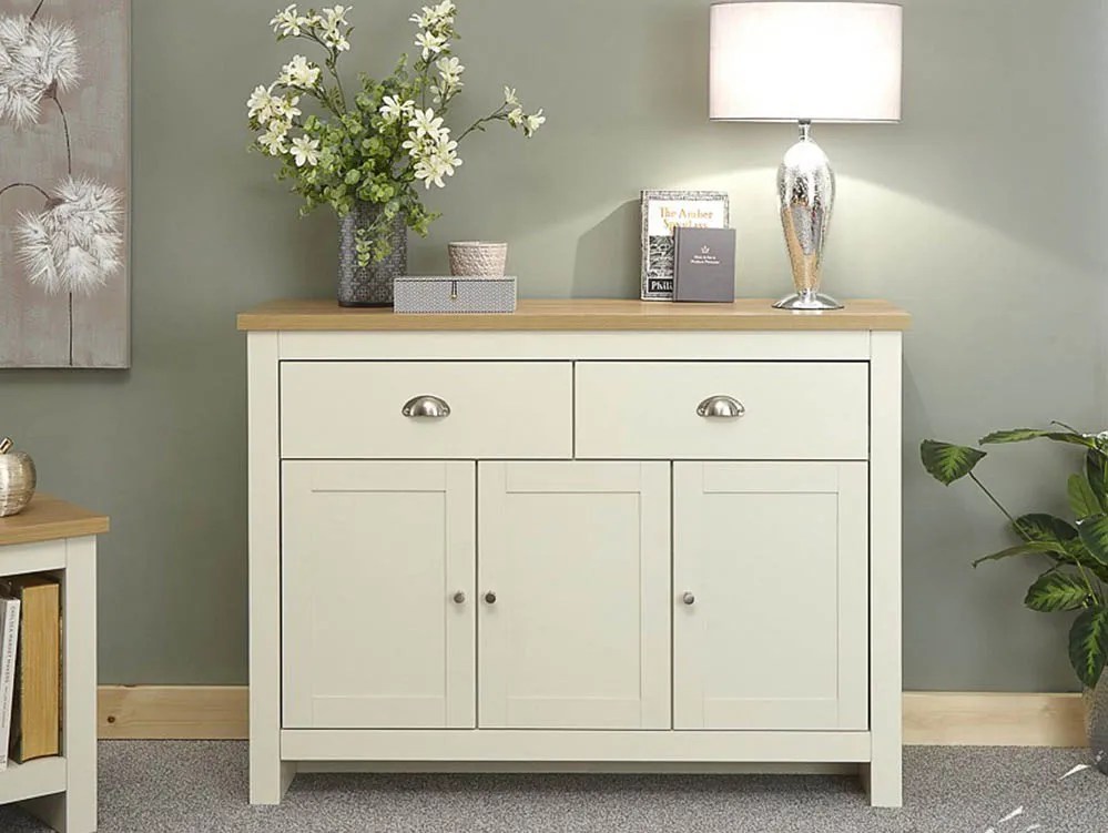 GFW Lancaster Cream and Oak 3 Door 2 Drawer Large Sideboard