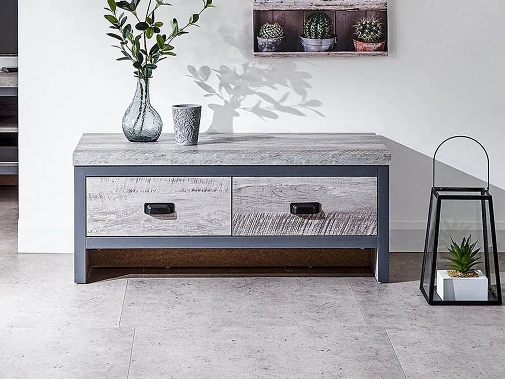 GFW Boston Grey Wood Effect 2 Drawer Coffee Table