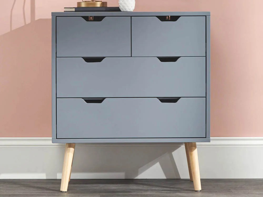 GFW Nyborg Dark Grey 2+2 Drawer Chest of Drawers