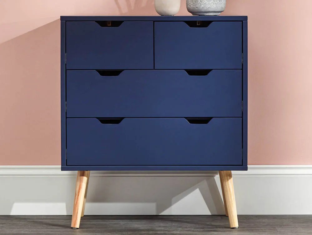 GFW Nyborg Nightshadow Blue 2+2 Drawer Chest of Drawers