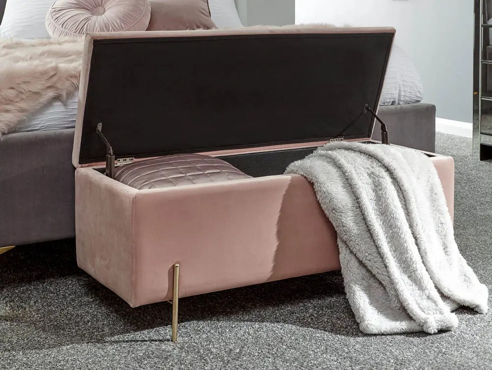 GFW Mystica Blush Pink Ottoman Storage Bench