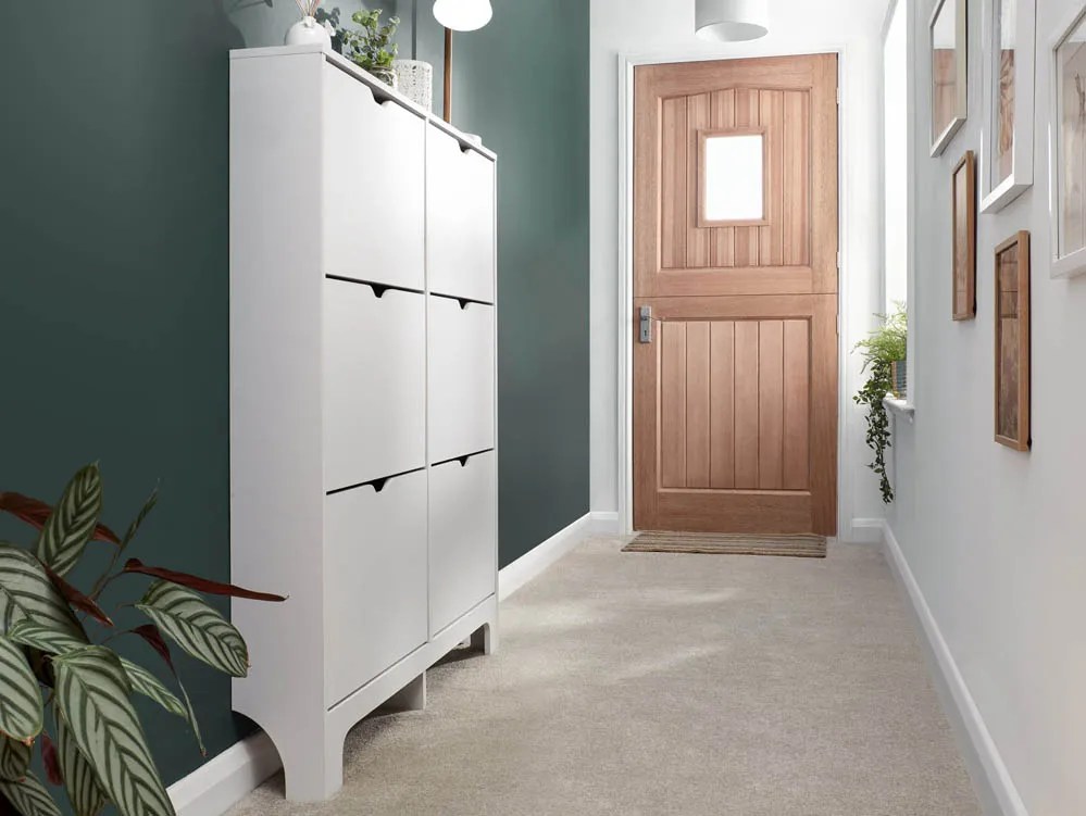 GFW Osaka White 6 Drawer Narrow Shoe Cabinet