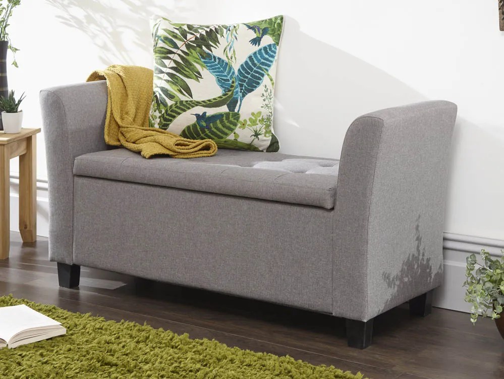 GFW Verona Grey Fabric Ottoman Window Seat