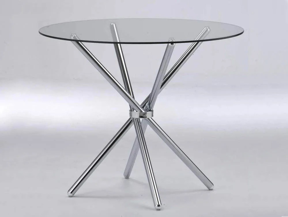 LPD Casa 90cm Glass and Chrome Dining Table