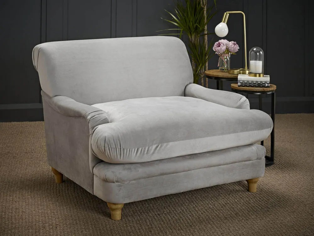 LPD Plumpton Grey Velvet Fabric Chair