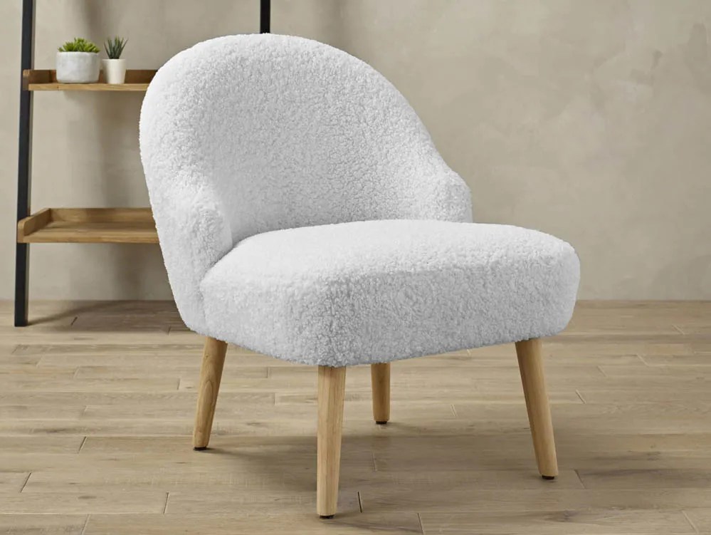 LPD Ted Grey Boucle Fabric Accent Chair