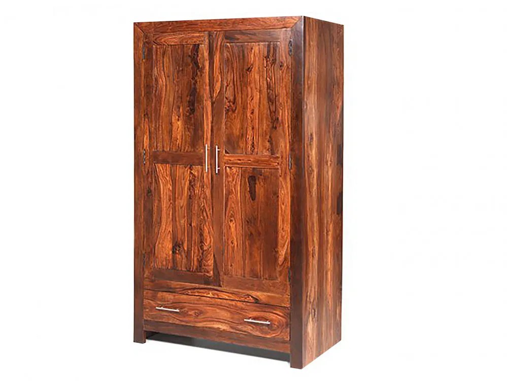 Archers Santa Clara 2 Door 1 Drawer Acacia Wooden Double Wardrobe (Part Assembled)