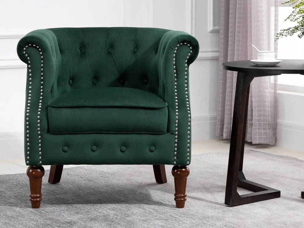 Birlea Freya Green Velvet Fabric Chair