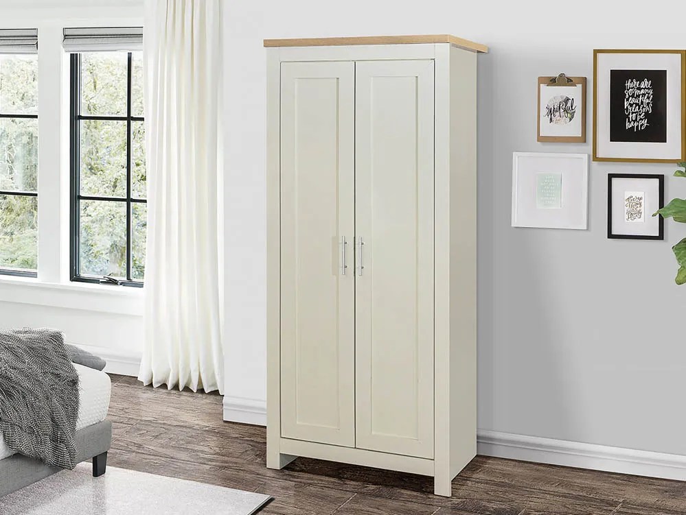 Birlea Highgate Cream and Oak Effect 2 Door Wardrobe