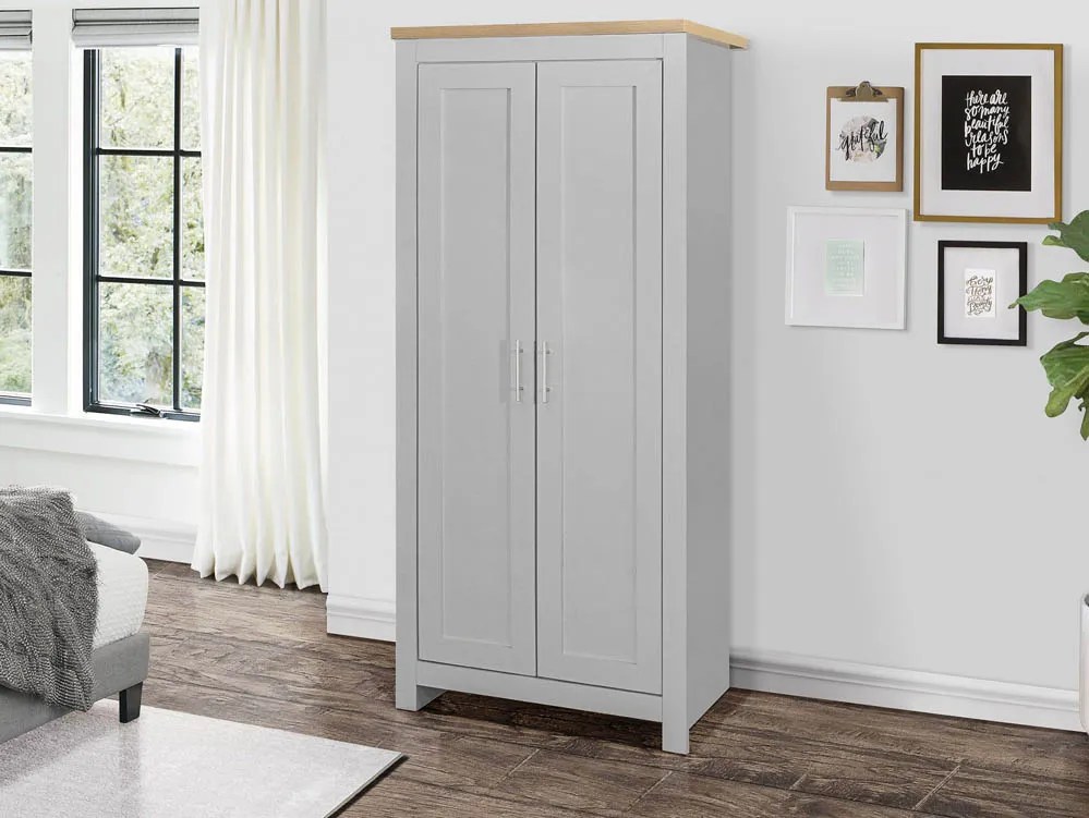 Birlea Highgate Grey and Oak Effect 2 Door Wardrobe