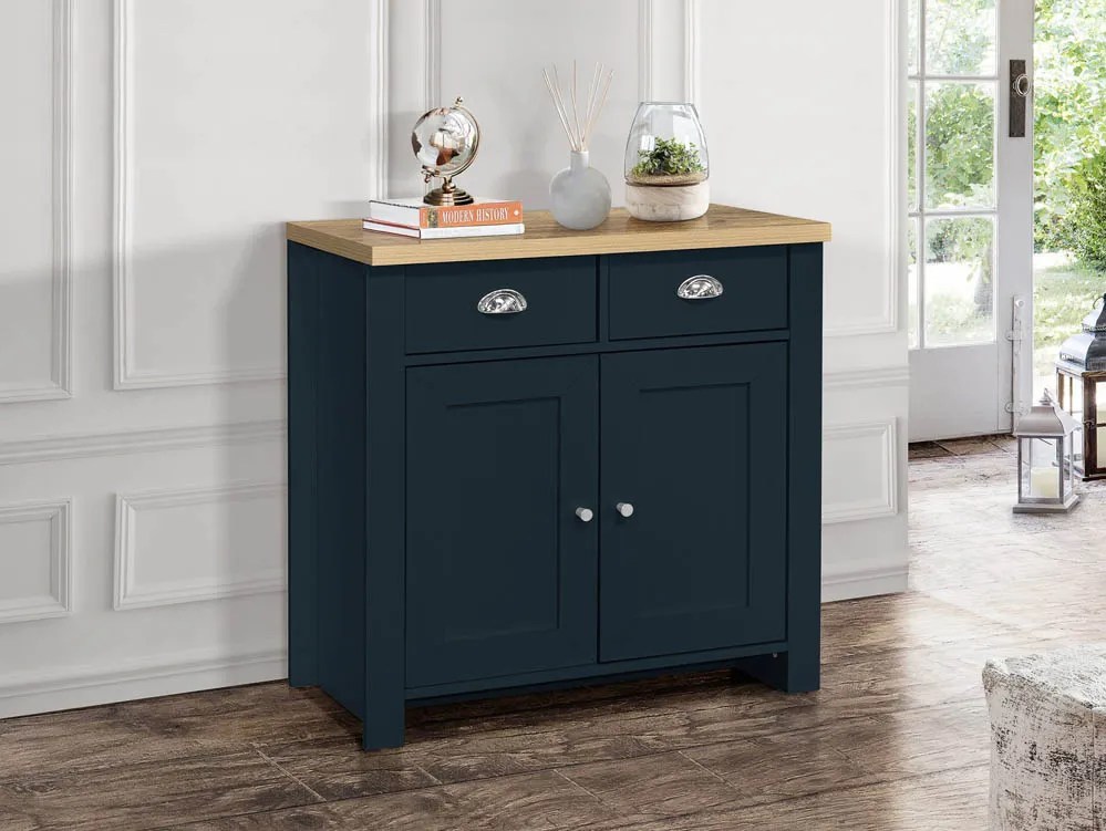 Birlea Highgate Navy and Oak Effect 2 Door 2 Drawer Sideboard