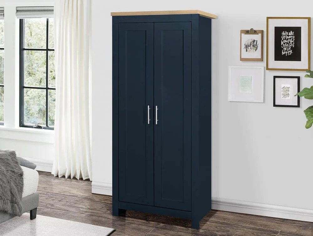 Birlea Highgate Navy and Oak Effect 2 Door Wardrobe