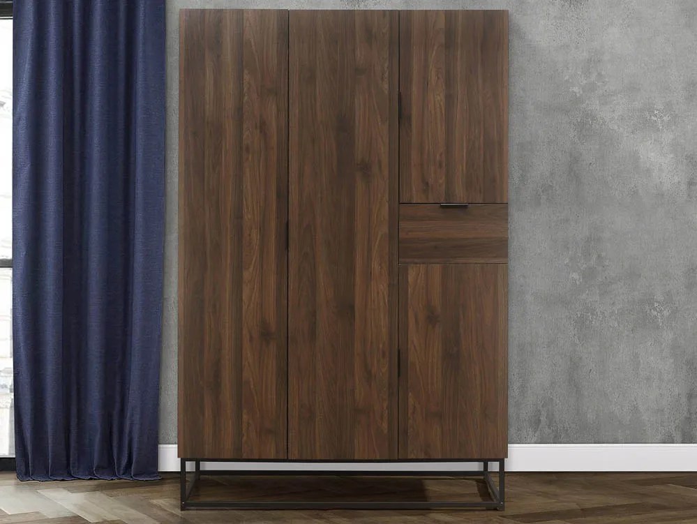 Birlea Houston Walnut Effect 4 Door Wardrobe