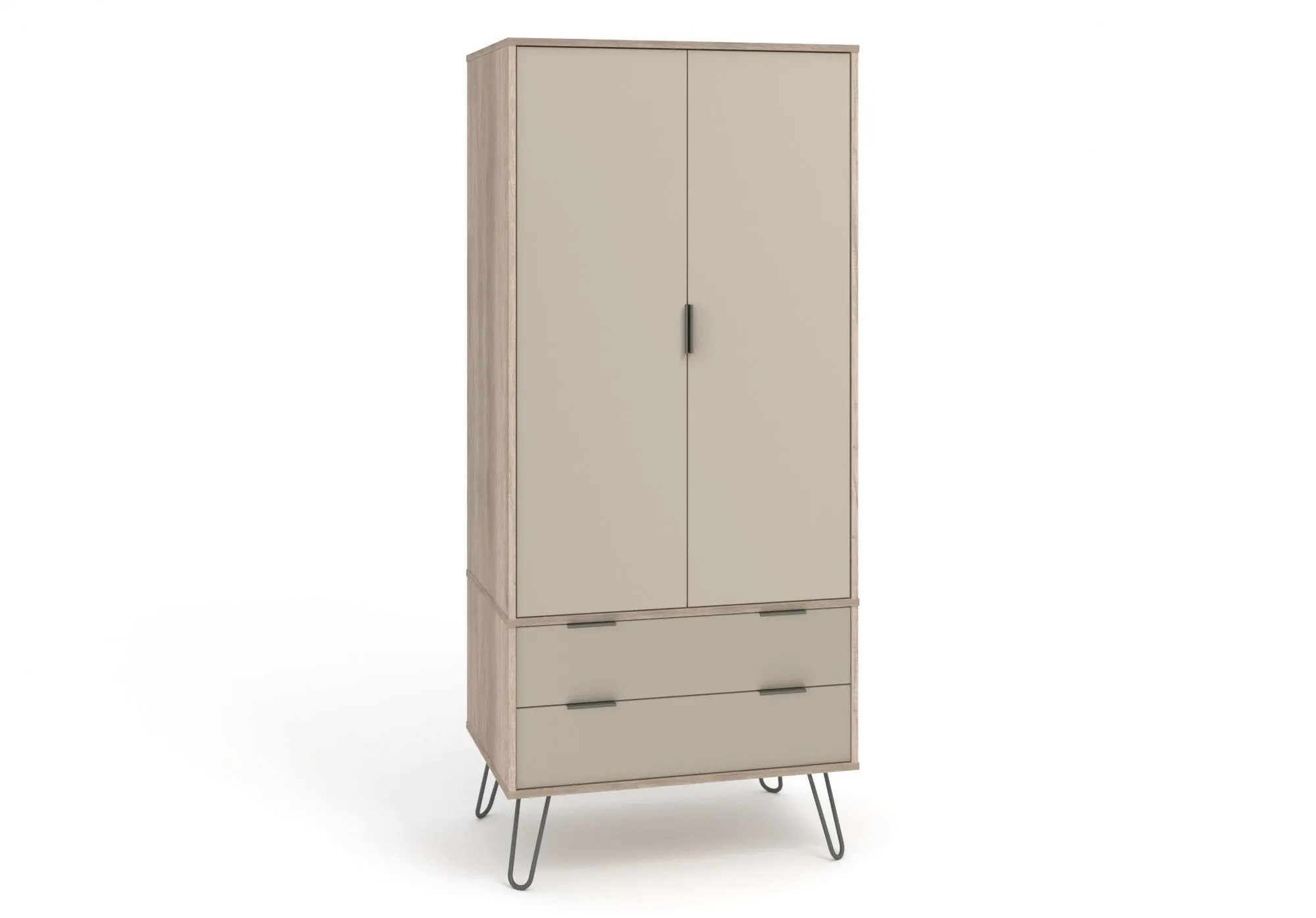 Core Augusta Driftwood and Calico 2 Door 2 Drawer Double Wardrobe
