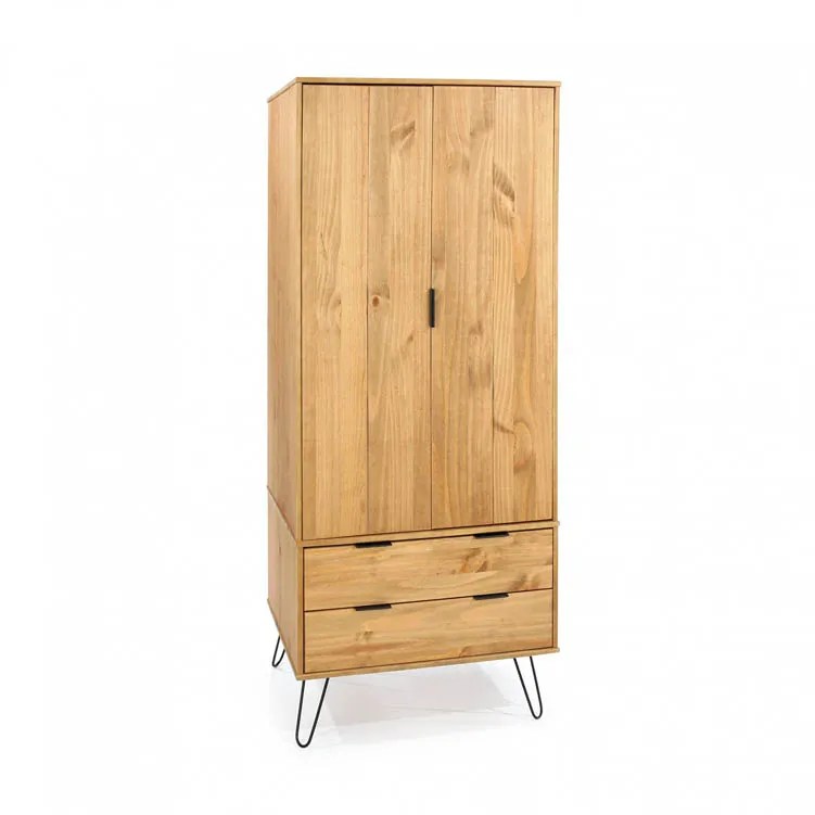 Core Augusta Waxed Pine 2 Door 2 Drawer Double Wardrobe