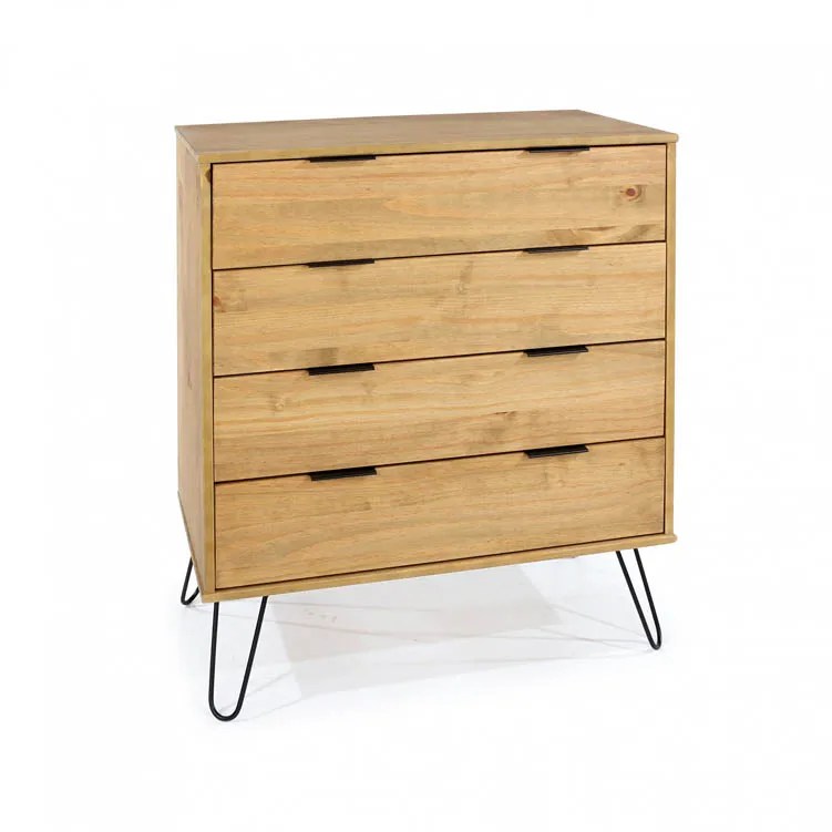 Core Augusta Waxed Pine 4 Drawer Chest of Drawers