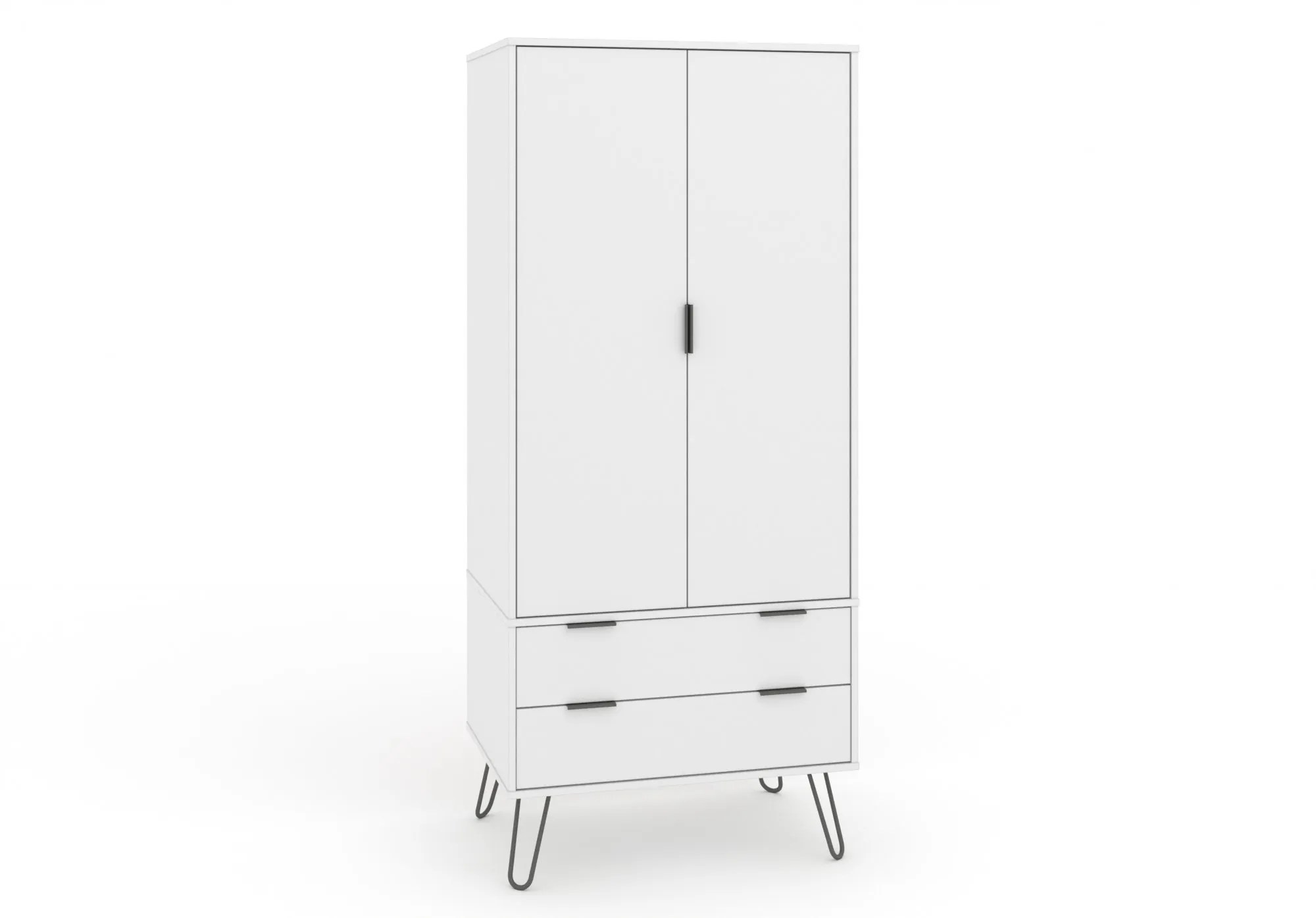 Core Augusta White 2 Door 2 Drawer Wardrobe