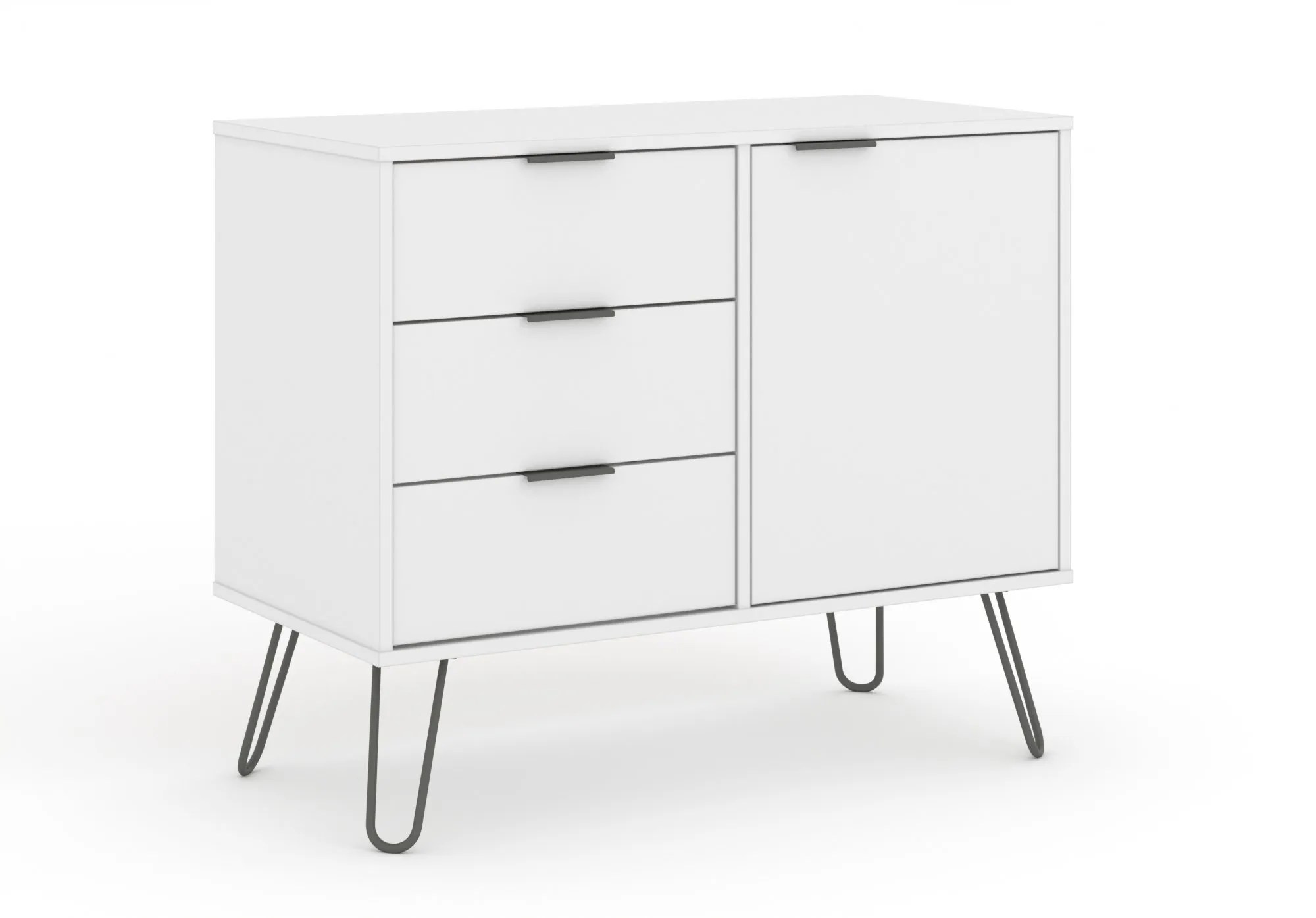 Core Augusta White Small Sideboard with 1 Door 3 Drawer