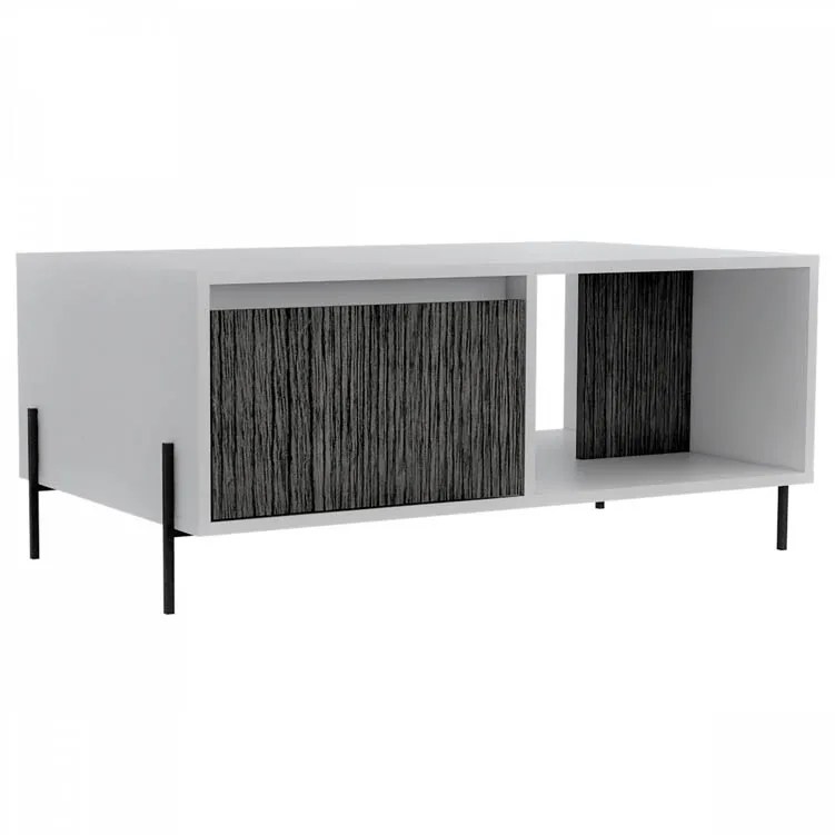 Core Dallas White and Grey Oak 1 Drawer Coffee Table
