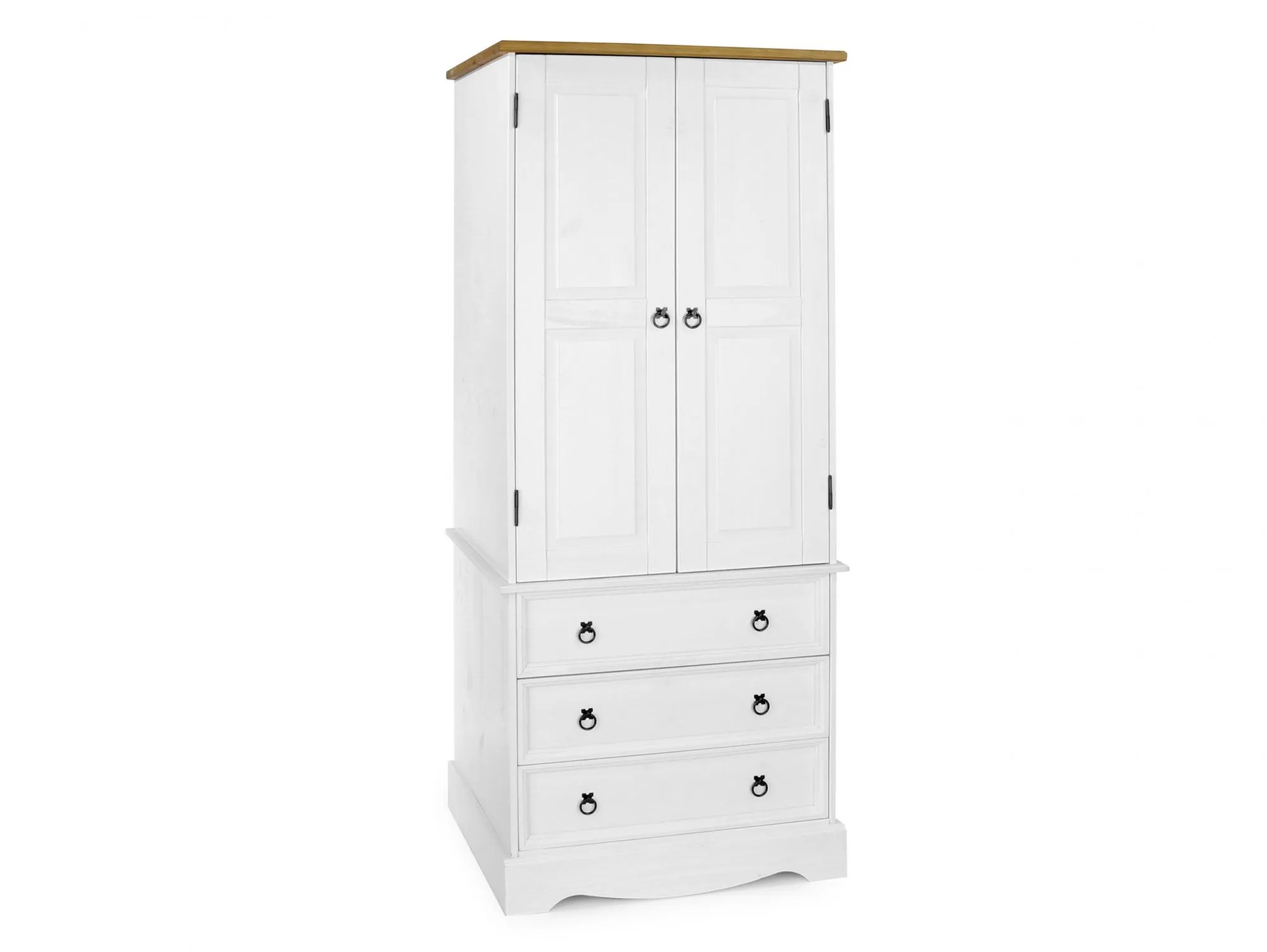 Core Corona White and Pine 2 Door 3 Drawer Wardrobe