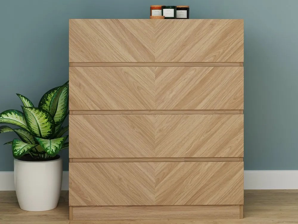 GFW Catania Euro Oak 4 Drawer Chest of Drawers