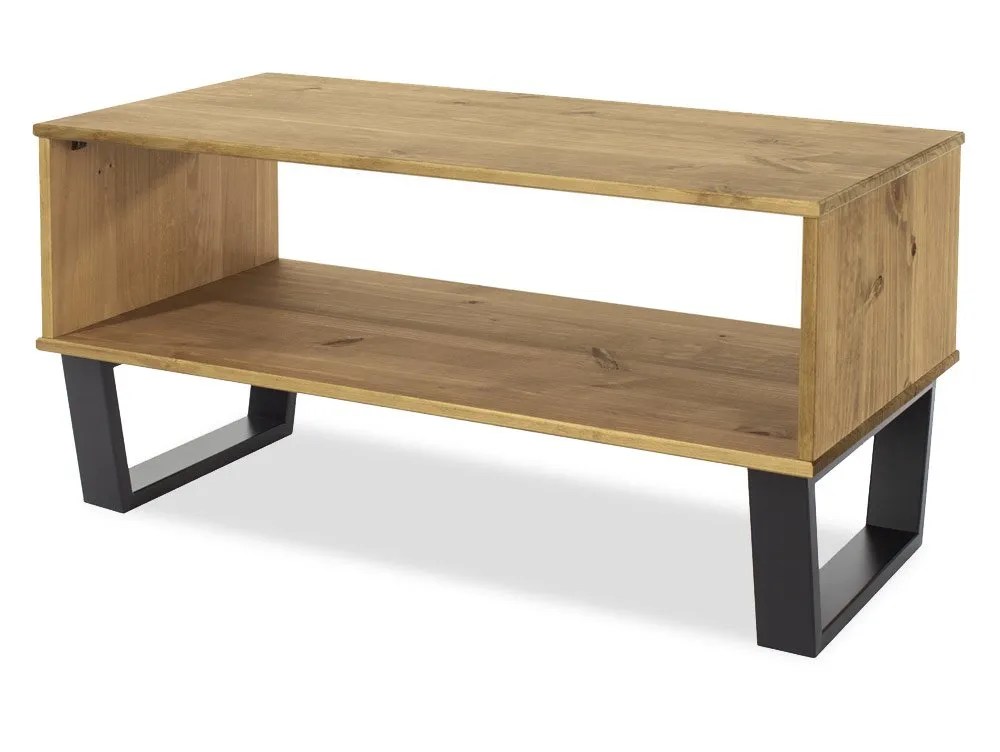 Core Texas Waxed Pine Open Wooden Coffee Table